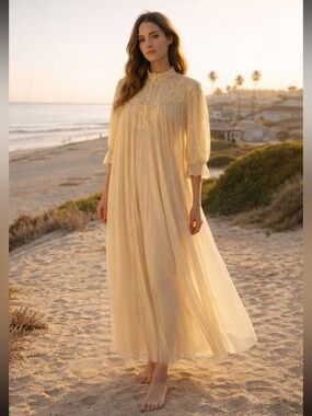 Vintage Peignoir set collectors piece accordion Pleated full swing Intimates